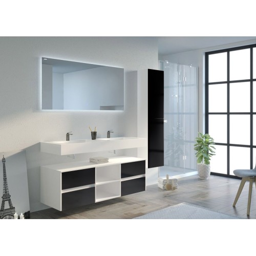 Meuble de salle de bain VISENZA 1400 Noir