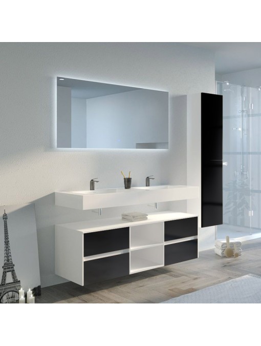 Meuble de salle de bain VISENZA 1400 Noir