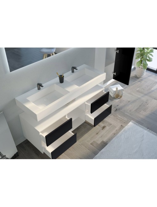 rangements Meuble de salle de bain VISENZA 1400 Noir