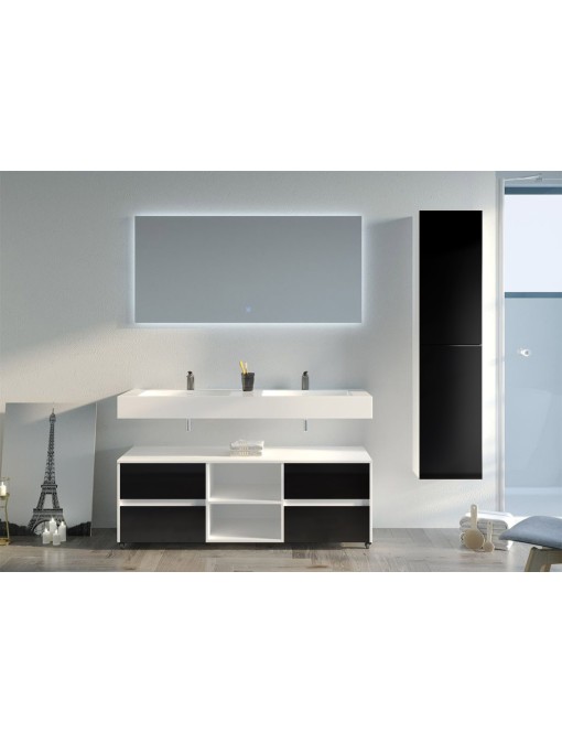Ensemble de Meuble de salle de bain VISENZA 1400 Noir
