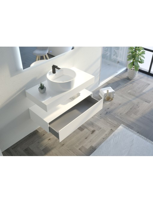 tiroirs en vue intérieure Meuble de salle de bain MANCIANO 1000
