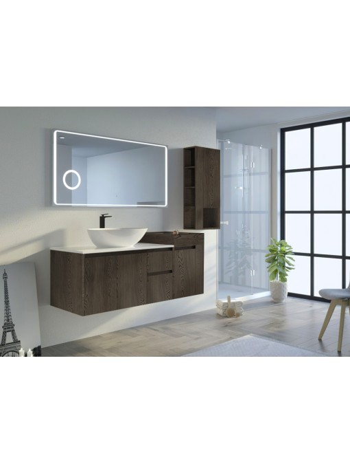 Meuble salle de bain AVEZZANO 1400 Chêne gris