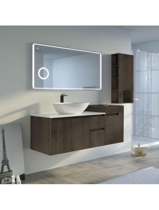 Meuble salle de bain AVEZZANO 1400 Chêne gris