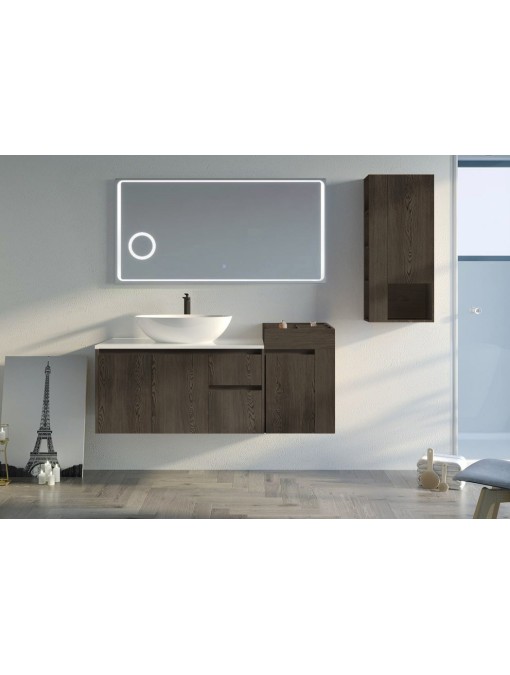 Meuble salle de bain AVEZZANO 1400 Chêne gris