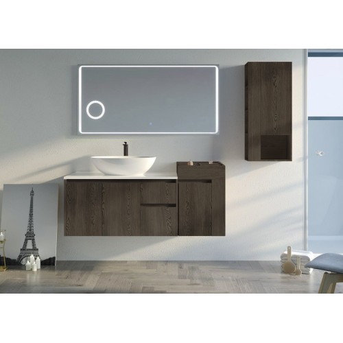 Meuble salle de bain AVEZZANO 1400 Chêne gris