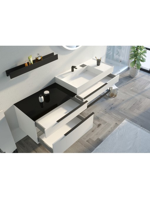 Meuble de salle de bain Eleganzza 1800 Blanc