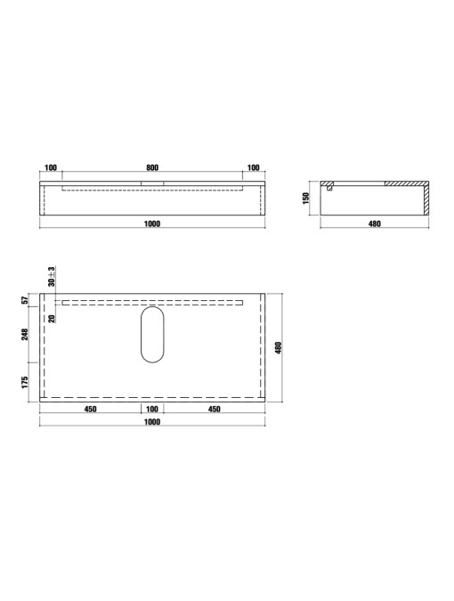 schéma Meuble de salle de bain MANCIANO 1000