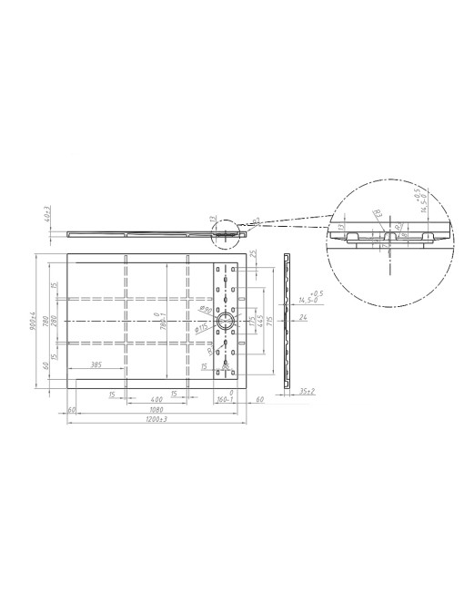 Receveur de douche en Gel coat ALICANTE Blanc 120x90cm