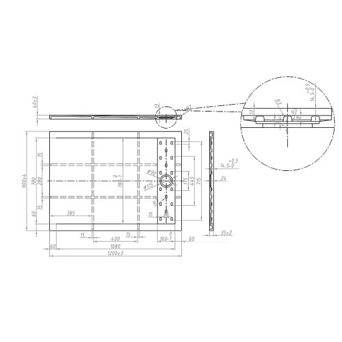 Receveur de douche en Gel coat ALICANTE Blanc 120x90cm