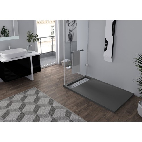 Receveur de douche en Gel coat ALICANTE Graphite 140x90cm