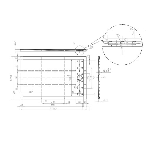 Receveur de douche en Gel coat ALICANTE Graphite 140x90cm