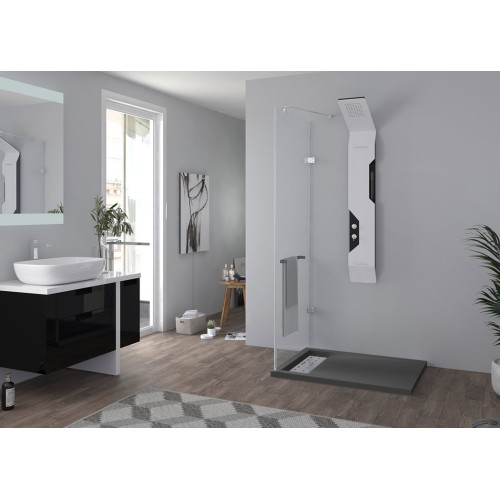Receveur de douche en Gel coat ALICANTE Graphite 100x80cm