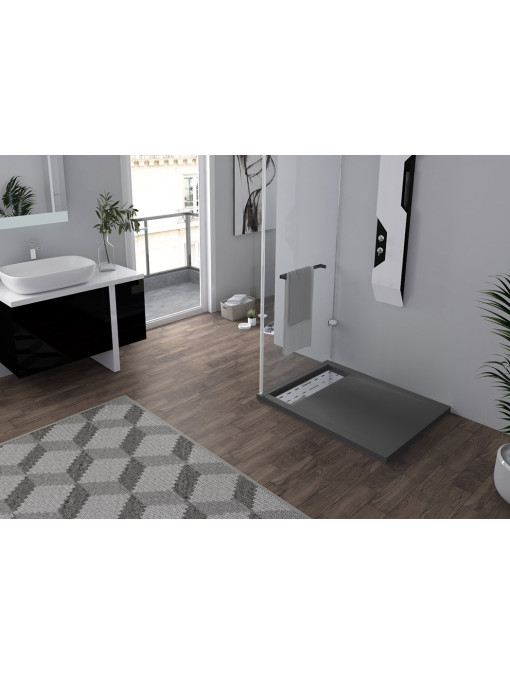 Receveur de douche en Gel coat Graphite 100x80cm