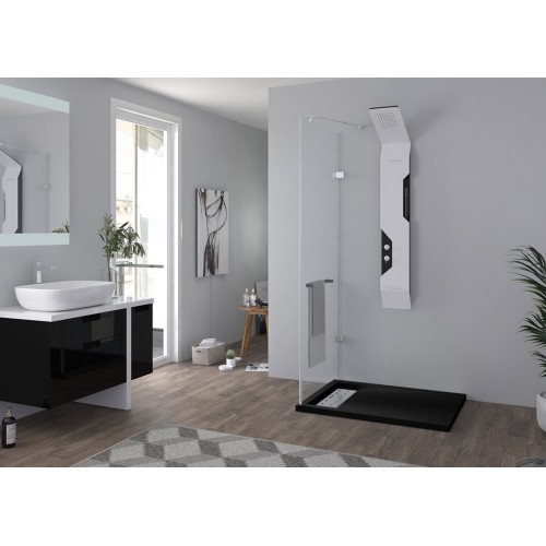 Receveur de douche en Gel coat ALICANTE Noir 100x80cm