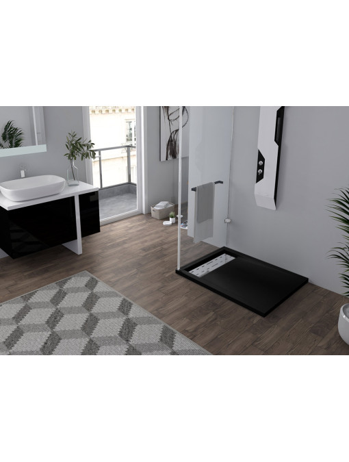 Receveur de douche rectangulaire ALICANTE Noir 100x80cm