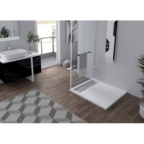 Receveur de douche en Gel coat ALICANTE Blanc 100x90cm