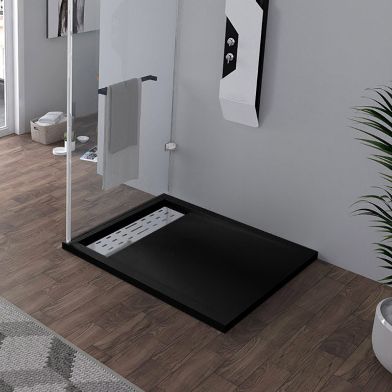 Receveur de douche en Gel coat ALICANTE Noir 100x90cm