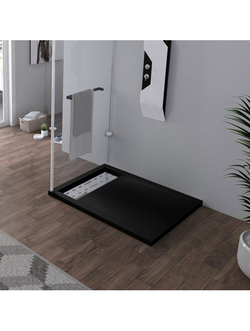 Receveur de douche en Gel coat ALICANTE Noir 100x80cm