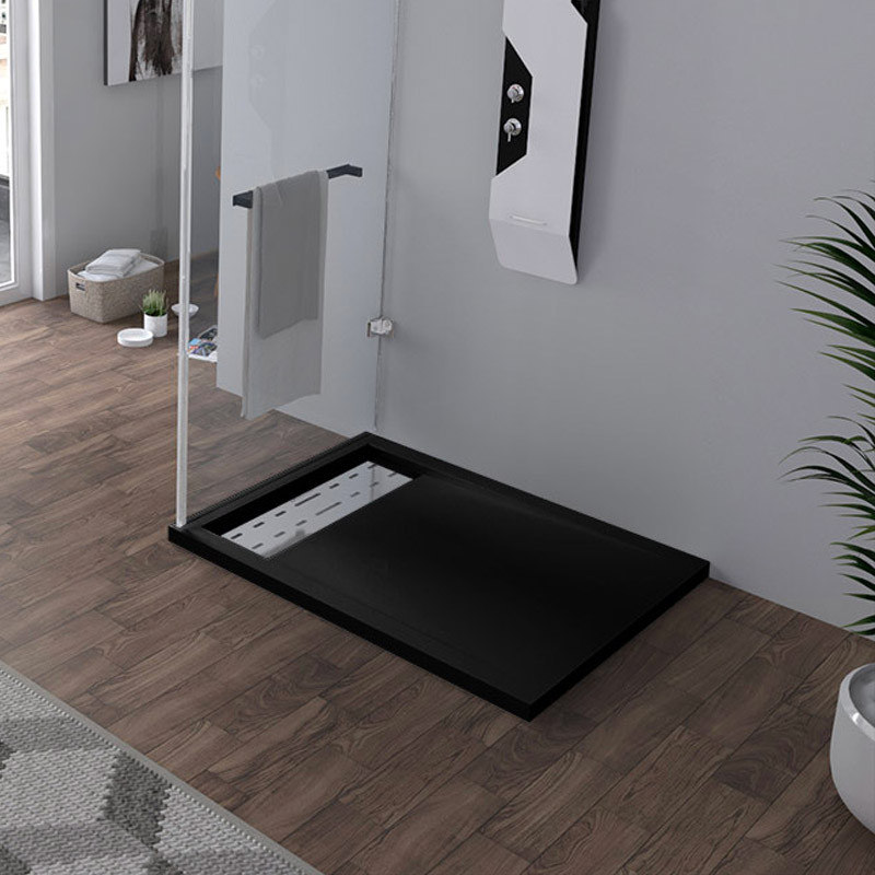 Receveur de douche en Gel coat ALICANTE Noir 100x80cm