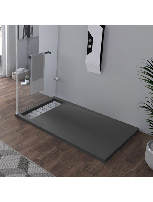 Receveur de douche en Gel coat ALICANTE Graphite 140x90cm
