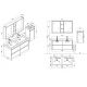 Plans meubles de salle de bain double vasque BRIANZA 1200