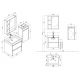 Plans meuble de salle de bain simple vasque BRIANZA 600