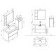 Plans meuble de salle de bain simple vasque BRIANZA 800