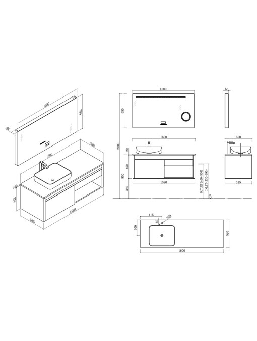Meuble de salle de bain MAZARA 1600 SV