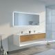 Meuble de salle de bain Piazza 1600 Bois naturel et Blanc