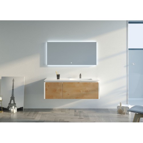 Meuble de salle de bain Ribera 1200 Bois naturel et Blanc