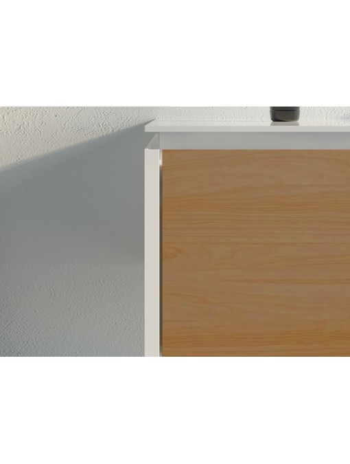 Meuble de salle de bain Ribera 1200 Bois naturel et Blanc