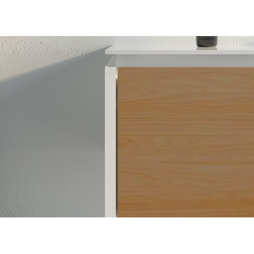 Meuble de salle de bain Ribera 1200 Bois naturel et Blanc