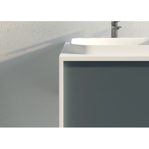 Meuble de salle de bain Spezzano 1200 Gris béton et Blanc