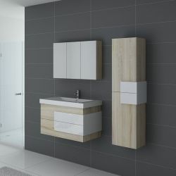 Meuble de salle de bain simple vasque ARCOLA Scandinave et Blanc