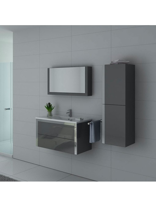 Meuble simple vasque DIS025-900 Gris Taupe