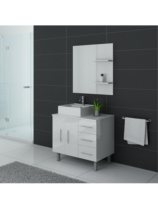 Meuble simple vasque FLORENCE Blanc
