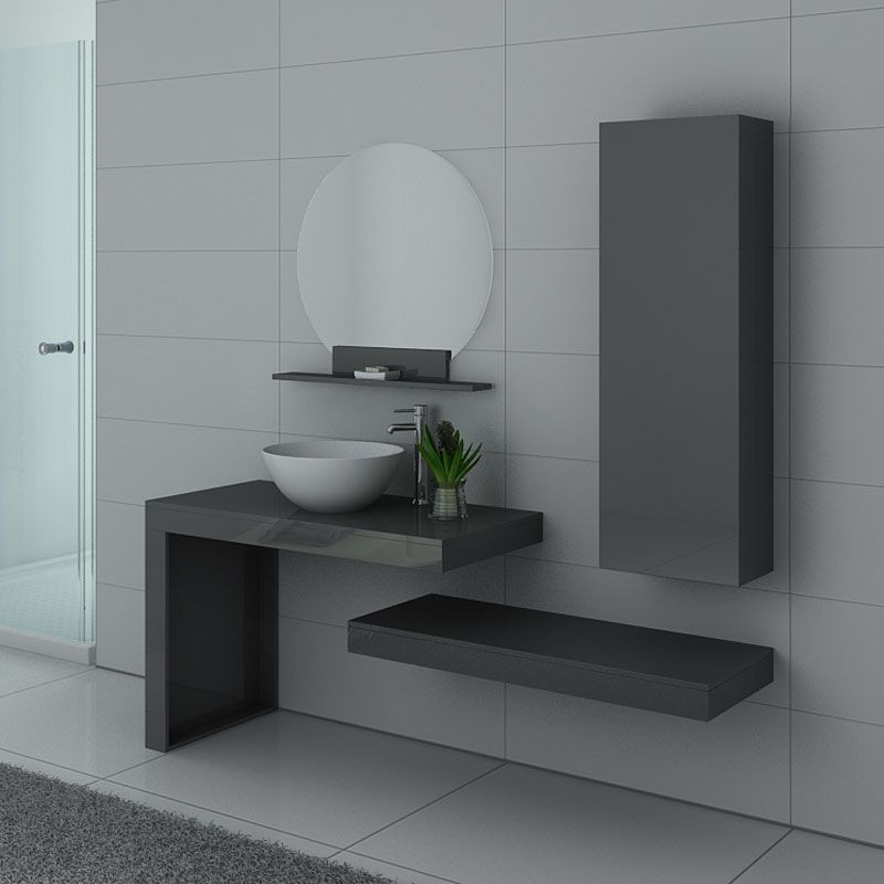 Meuble de salle de bain simple vasque Monza Gris Taupe