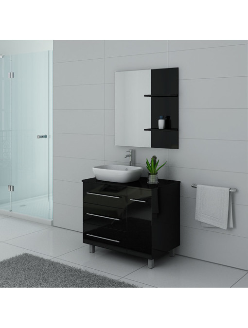 Meuble simple vasque TOSCANE Noir