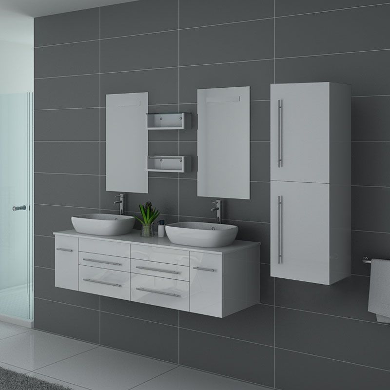 Meuble de salle de bain DIS748 Blanc