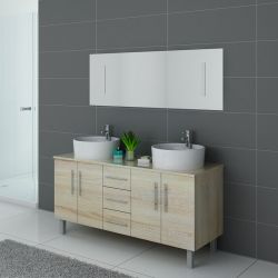 Meuble de salle de bain double vasque teinte scandinave