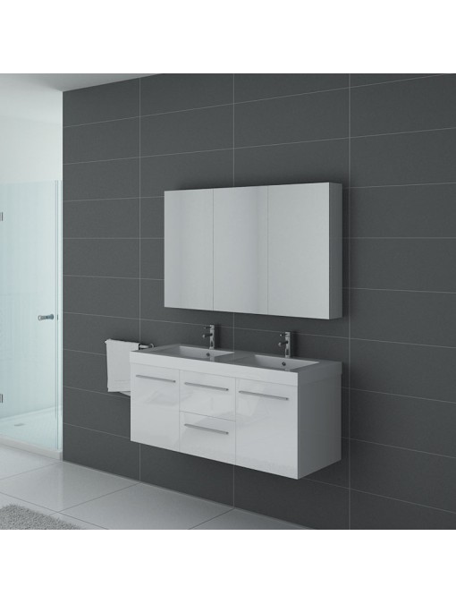 Ensemble double vasque suspendu PALERME Blanc