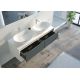 Meuble de salle de bain Bellano 1400 Gris béton et Blanc