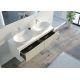 Meuble de salle de bain Bellano 1400 Beige galet et Blanc