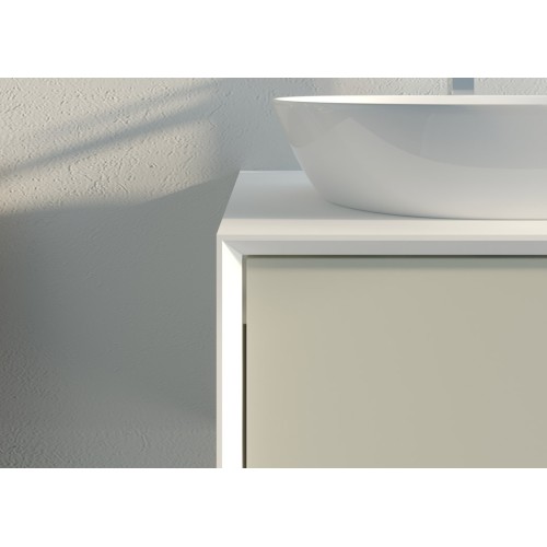 Meuble de salle de bain Bellano 1400 Beige galet et Blanc