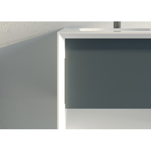 Meuble de salle de bain Piazza 1200 Gris béton et Blanc