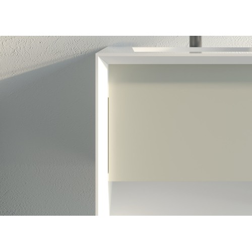 Meuble de salle de bain Piazza 1200 Beige galet et Blanc