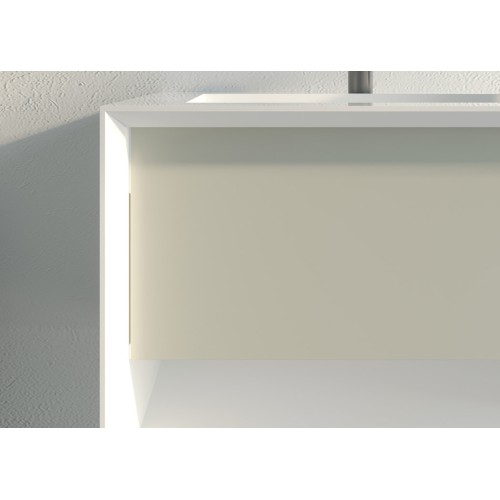 Meuble de salle de bain Piazza 1400 Beige galet et Blanc