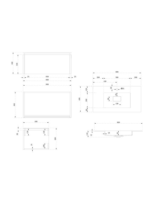 Meuble de salle de bain Strano 900 Blanc