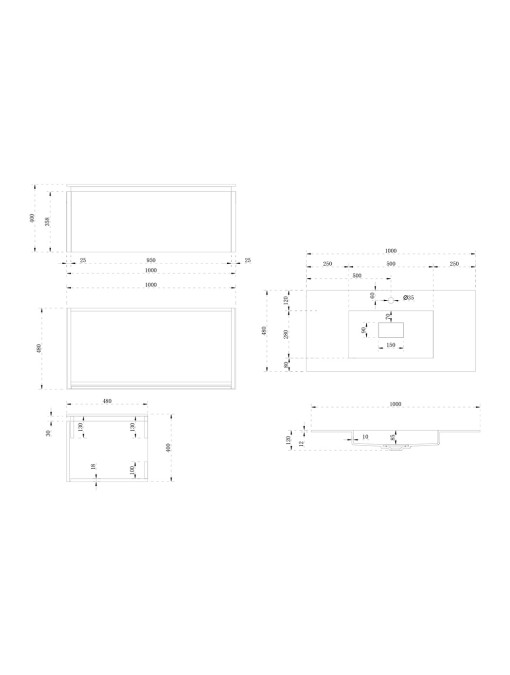 Meuble de salle de bain Strano 1000 Blanc
