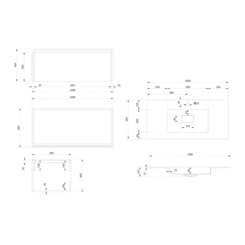 Meuble de salle de bain Strano 1000 Blanc